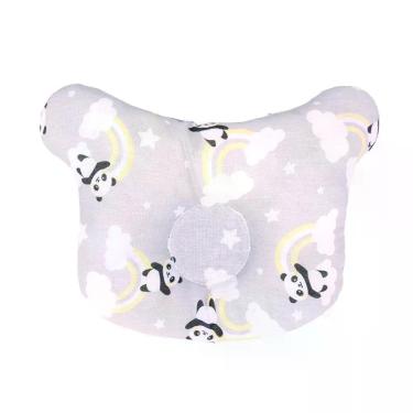Imagem de Travesseiro Bebe Anatômico Bublim com Formato Ergonômico para Prevenção de Plagiocefalia Cinza Incomfral