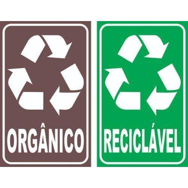 Imagem de Kit Adesivos P/ Lixeiras Coleta Seletiva Reciclável Orgânico - Royal P