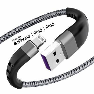Imagem de Cabo carregador Essri para iPhone, pacote com 2 pés, nylon trançado, c