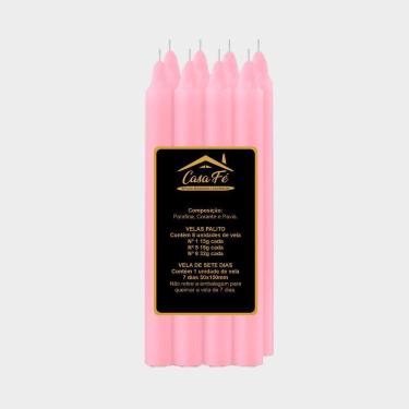 Imagem de Vela palito n1 120g - casa fé, ROSA