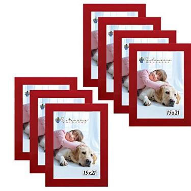 Imagem de Kit 7 Molduras Porta Retrato 15X21 Vermelho