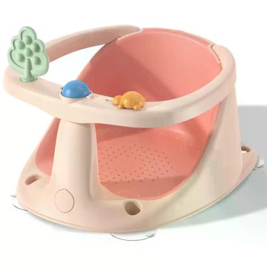 Imagem de Cadeira de Banho para Bebê RPTGH Antiderrapante com Ventosas Rosa