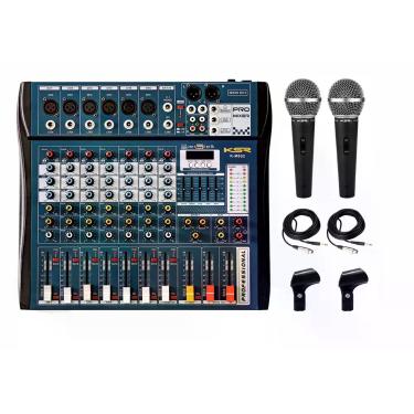 Imagem de Mesa Som 8 Canais Interface Ksr Km802  2 microfones ks58 - KSR PRO 