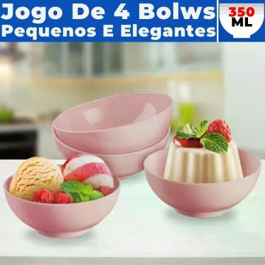 Imagem de Jogo de Sobremesa Tigela Bowl Vasilha Sorvete Doces 4 Pçs - Usual Util