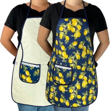Imagem de Avental Plastificado Estampado Com Bolso Dulpa face Cozinha - Genérica