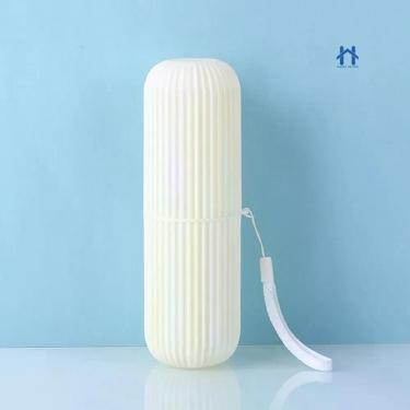Imagem de Estojo Porta Escova e Pasta Dental OEM Multiuso para Viagem Trabalho e Escola em Plástico Branco Kit 3 Unidades