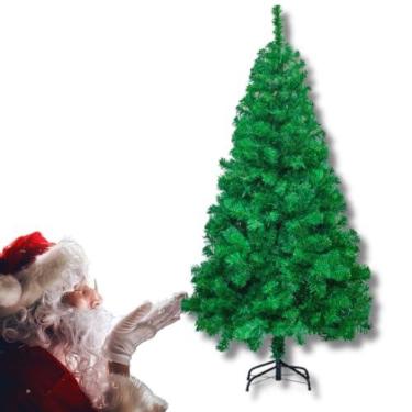Imagem de Árvore de Natal Gigante de Luxo 1,80m com 750 Galhos e Base de Ferro | Pinheiro Verde Realista, Decoração Natalina para Casa, Empresa e Festas de Final do Ano