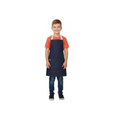 Imagem de Avental Infantil Jeans Azul Criança Algodao Cozinha Pintura - CASACHA