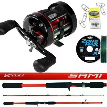 Imagem de Kit Pesca Completo Carretilha Caster Evo Plus Vara 30lb Lado da Manive