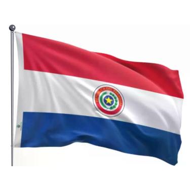 Imagem de Bandeira do Paraguai Uma Face Estampada Tamanho 70x100cm - Ptria Borda