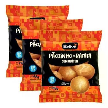Imagem de Kit c/ 3und Pãozinho de Batata sem Glúten BELIVE 198g