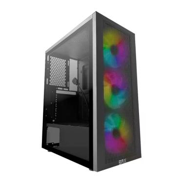 Imagem de Gabinete Gamer CA-O56 Vidro Temperado com 3 Fans Frontais LED RGB Painel Lateral Transparente BR-X