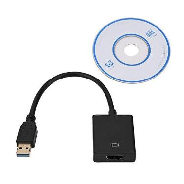 Imagem de Cabo Adaptador Vedio, Conversor de Adaptador Externo USB 3.0 para Vedio para PC/Laptop/HDTV, Cabo de Transferência para WindowsXP/Vista/Win7 Multi Tela com Disco de Unidade