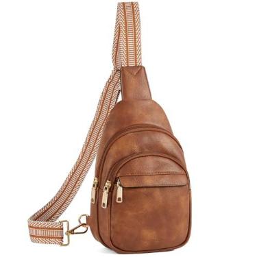Imagem de Bolsa tiracolo BOSTANTEN para mulheres, bolsa transversal pequena de couro, pochete, bolsa peitoral para viagens, 3 marrom, Small
