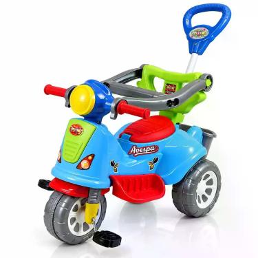 Imagem de Triciclo Infantil Avespa 2 em 1 com Haste Metal, Pedal, Buzina e Prote