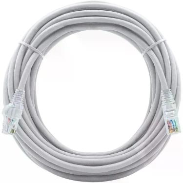 Imagem de Cabo de Rede RJ45 Cat 6 10Gbps Giga Lan Ethernet 100% Cobre 5 Metros para Conexão Estável Branco