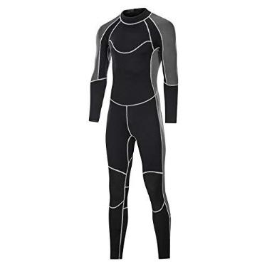 Imagem de Letuwj Roupas de mergulho unissex Guardian 3 mm neoprene completo mergulho surfe natação manga longa manter aquecido para esportes aquáticos, Preto, M
