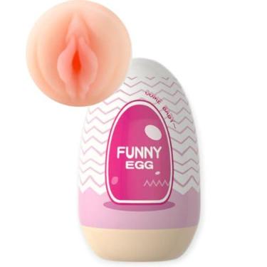 Imagem de Masturbador Funny Egg em Silicone, Formato de Vagina, Bege, Lilo