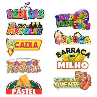 Imagem de Placas Decorativas Festa Junina Tomba Latas em Papel Cartão com 12 Modelos Variados NC Toys 20CM