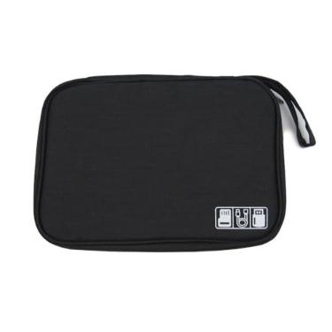 Imagem de Bolsa Necessaire Organizador Guarda Cabo Eletrônico (Preto)