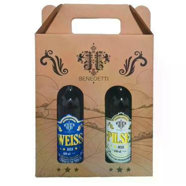 Imagem de Kit 2 Cervejas Artesanais Benedetti 600ml Pilsen e stout