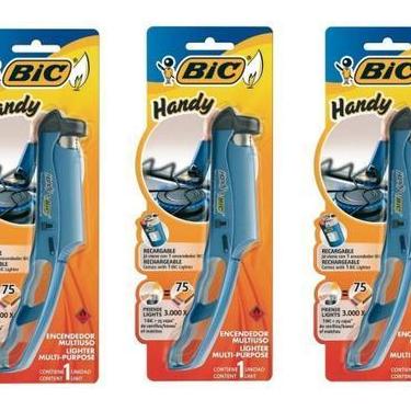 Imagem de Kit com 3 Acendedor Isqueiro Fogão Forno Fogareiro Bic Handy Multiuso 