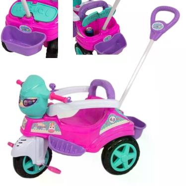 Imagem de Triciclo Infantil Maral com Apoio Lateral e Pedal Removíveis Rosa 65CM