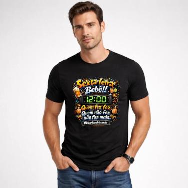 Imagem de Camiseta Masculina Legado Maderite Sexta Feira Meio Dia Moda, Preto, G