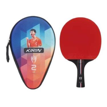 Imagem de Raquete Tênis de Mesa 2 Estrelas Profissional Clássica Ping Pong Marca Loki Modelo Kirin K2 Aprovado ITTF + Capa de Raquete Raqueteira de Proteção