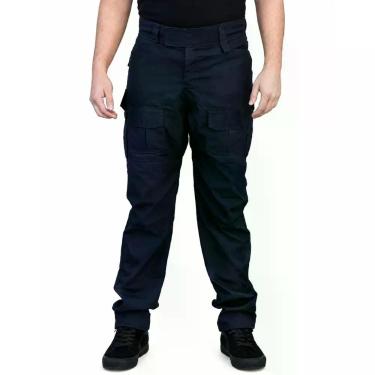 Imagem de Calça Tática Masculina Azul Noturno 8 Bolsos Durável Uniforme Operacio