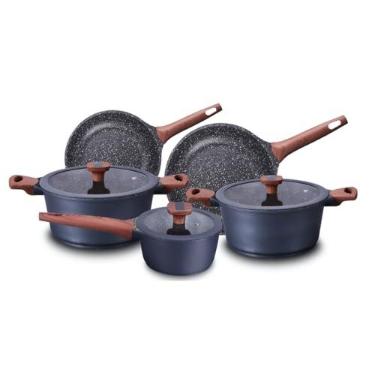 Imagem de Conjunto/Jogo de Panelas 5 Peças, Frigideira, Caçarola em Alumínio Cerâmic-Flon Titanium MTA - 8460