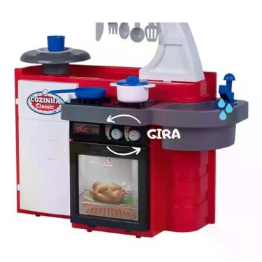 Imagem de Cozinha Classic Vermelho com acessórios Brinquedo Infantil Cotiplas 24