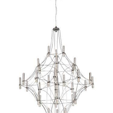 Imagem de Pendente Jun Bella Iluminação Jun Cromado/ Branco Fosco 78 Cm X 102 Cm