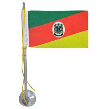 Imagem de Mini Bandeira Rio Grande do Sul com Ventosa 5,5cm X 8,5cm para Vidro de Automóvel em Poliéster SP Bandeiras