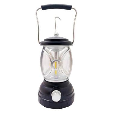 Imagem de Lampião LED Retrô, Luminária de Emergência Portátil, Preto, 22.5cm x 9cm, 2 Níveis de Intensidade, Bateria AAA, 130lm, com Cabo USB