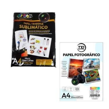 Imagem de Papel Fotográfico Com Papel Transfer Sublimatico A4 Kit - OFF PAPER E 