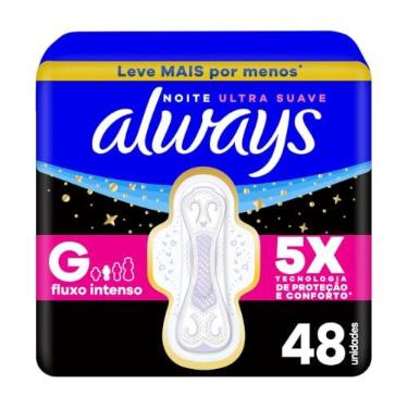 Imagem de Always Noturno Suave, Absorvente Tamanho G, 48 Unidades