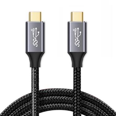 Imagem de Cabo USB 3.1 tipo C Gen2 USB-C USB 3.1 10Gbps macho para macho 100 W de vídeo de dados com E-Marker para tablet e telefone e laptop, 1M