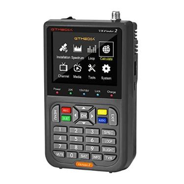 Imagem de GT MEDIA V8 Finder2 Localizador de Satélite Digital FTA DVB-S/S2/S2X Medidor de Medição de Sinal Receptor LCD para Ajuste de Prato de TV Sat (cinza