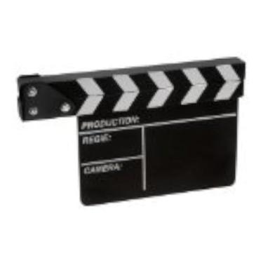 Imagem de Fotodiox Movie Chalk Clapboard, Clapper de ardósia do diretor de produção cinematográfica, 8" x 10,5" de madeira com acessórios de metal