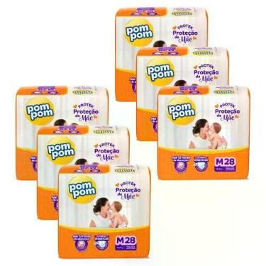 Imagem de KIT 6 FRALDAS POMPOM PROTEK PROTEÇÃO DE MÃE M / 28 = 168 un