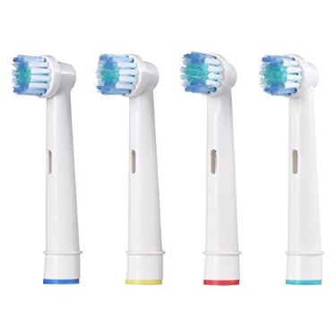 Imagem de Tomshin 4 unidades de cabeça de escova de dentes elétrica compatível com escova de dentes elétrica o-ral B escova de dentes de reposição para cabeças de escova de cuidado de goma sensível