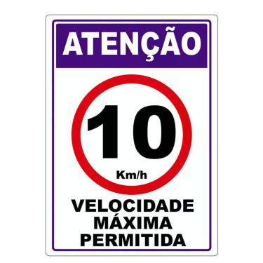 Imagem de Velocidade Máxima Permitida Adesivo 10Km Por Hora Vermelho