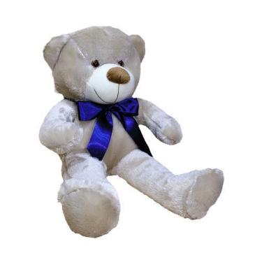Imagem de Urso de Pelúcia Baunilha Leo 50 cm com no Laço Antialérgico - Pandora 
