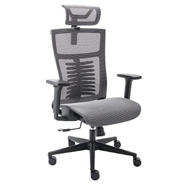 Imagem de Elements Cadeira de Escritorio Ergonômica Vertta Pro com Apoio Lombar e Cabeça Respirável, Preta/Cinza