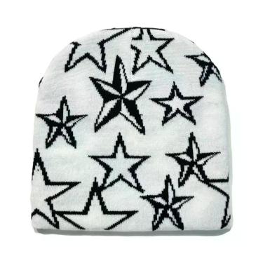 Imagem de Gorro De Lã Tricotado Estampado Y2K Unissex, Acessórios De Moda Hip Ho