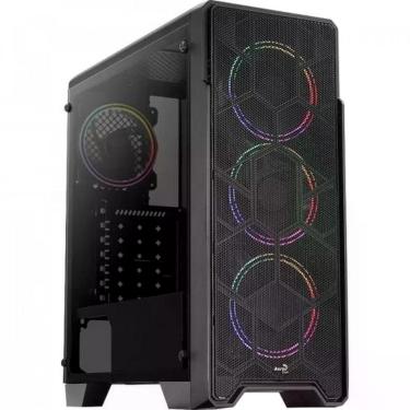 Imagem de Gabinete Gamer para Computador Ore Saturn com Lateral Acrílica Rgb Preto Aerocool
