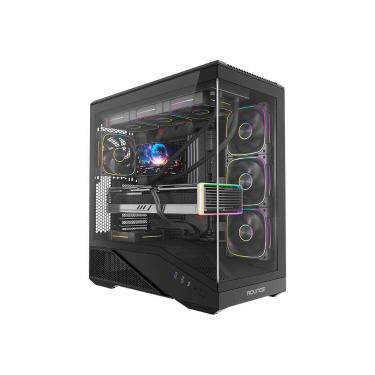 Imagem de Gabinete Gamer Round5 Icebox Mid Tower ATX Com Fans Preto