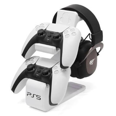Imagem de Suporte para dois controles Dualsense e Fone de Ouvido - Kame 3D, Bran
