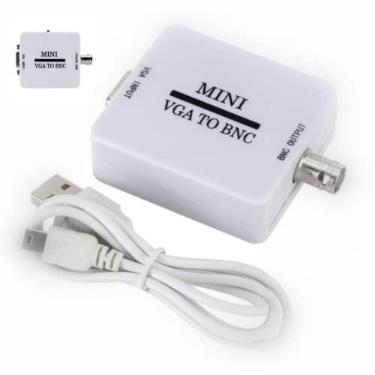 Imagem de SAIZHUO Conversor Mini VGA para BNC, 1920 x 1080@60Hz, adequado para equipamentos de áudio e vídeo domésticos